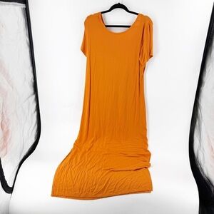 ✅ ELOQUII Orange MAXI Women's Dress SIZE‎ 18/20 WITH CUT OUT BACK